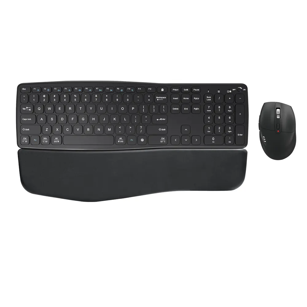 Ergonomic Computer Keyboard Mouse Set Wireless computer keyboard and mouse with Wrist Rest For Laptop PC