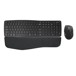 Teclado ergonómico para ordenador portátil y PC, juego de ratón inalámbrico con reposamuñecas - Product Image 1