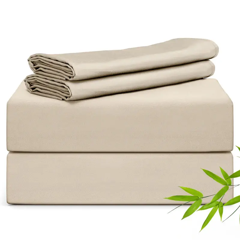 Juego de sábanas refrescantes transpirables suaves con sensación de mano al por mayor 100% viscosa de bambú como seda