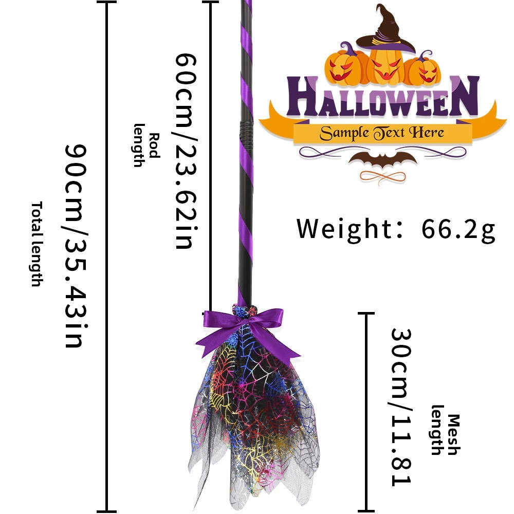 Color printing spider web Broom (bow ribbon)