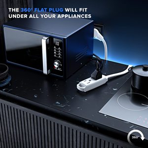 6 Ft 360 dönebilir düz fiş uzatma kablosu 16 AWG çok 3 çıkış 3 Prong topraklı güç kablosu uzatma - Product Image 5