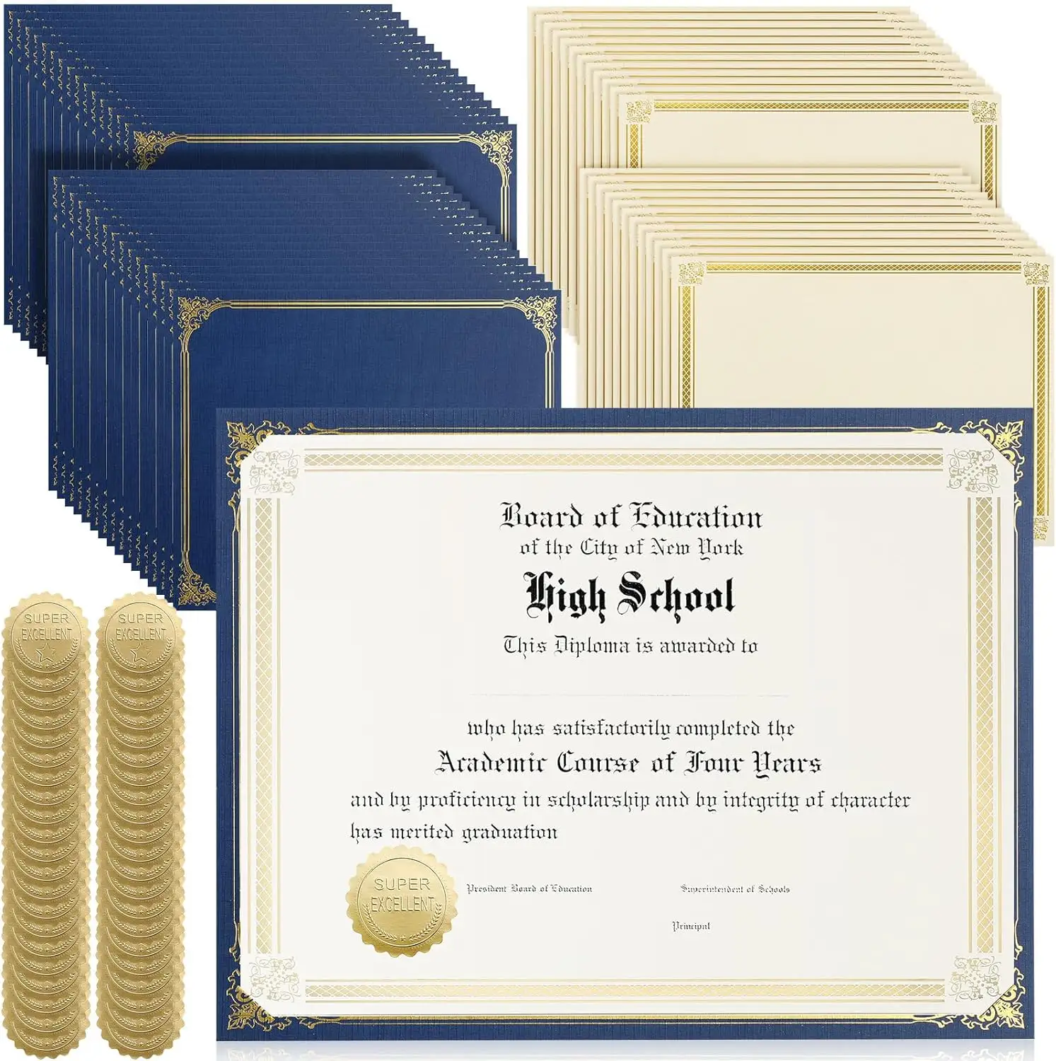 Precio de fábrica Certificado de papel de impresión Certificado de graduación Impresión de papel y cartón impresa personalizada