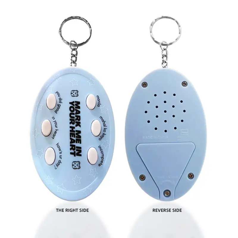 2024 nuovo arrivo creativo all'ingrosso prezzo di fabbrica 6 pulsante registrabile portachiavi parlante con musica vocale personalizzata