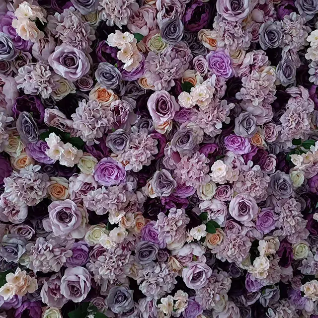 Großhandel heißes Verkaufs ereignis nach Hause Hochzeits dekoration künstliche weiße und rosa bunte Blumen Wand hintergrund