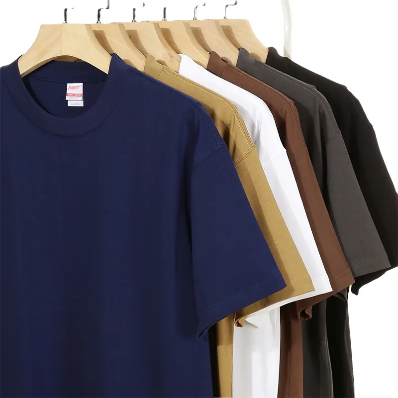 Maglietta Unisex in tinta unita Unisex di alta qualità in tinta unita in 100% pesante in puro cotone T-Shirt girocollo a tracolla larga da uomo e donna T-Shirt