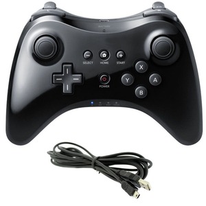 Wireless Classic Pro Joystick for Wiis U Pro Controller Analog With <strong>USB</strong> Charging Cable for Nintend Wiis U Gamepad