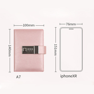 Nuevo diseño PU A7 bolsillo imitación cuero seguridad escuela papelería bloqueo contraseña diario cuaderno privado para niños - Product Image 6