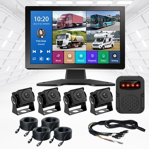 Pantalla táctil AI de 10 pulgadas 4K Quad Universal Pantalla dividida Sistema de grabadora de video 4 canales Cámara de salpicadero Punto ciego Coche Caja negra - Product Image 1