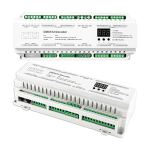 Декодер DMX512, 12 В, 24 В постоянного тока, 24 канала, 32 канала, 40 каналов, DIN-рейка DMX512/1990 на постоянное напряжение, ШИМ, светодиодный диммер, сигнал DMX, контроллер, конвертер - Product Image 1