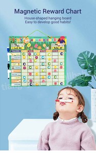 定制干擦板家务图表磁性规划师儿童幼儿责任行为奖励图表 - Product Image 3
