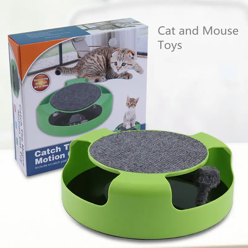 Factory price hot sale high quality new designer cat toys cat interactive toy with auto rotate mouse pet supplies