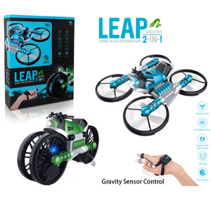 Nhà Máy 2 Trong 1 <span class=keywords><strong>Quadcopter</strong></span> Gấp Xe Máy Biến Dạng Trẻ Em <span class=keywords><strong>RC</strong></span> Đồ Chơi Tay Đồng Hồ Drone Cửa Sổ Hộp 11 Điện 30 Nhựa Ban Đầu - Product Image 2
