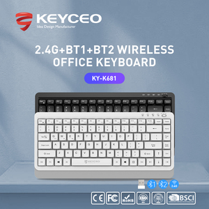Fabricación OEM Teclado de oficina silencioso de modo dual 2,4G + BT Diseño ergonómico con botones de función completa Accesorios de computadora - Product Image 2