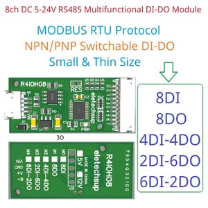 8ch DC 5-24V RS485 Módulo de DI-DO multifuncional Digital NPN PNP Entrada Salida Modbus RTU PLC Placa de expansión IO remota - Product Image 2