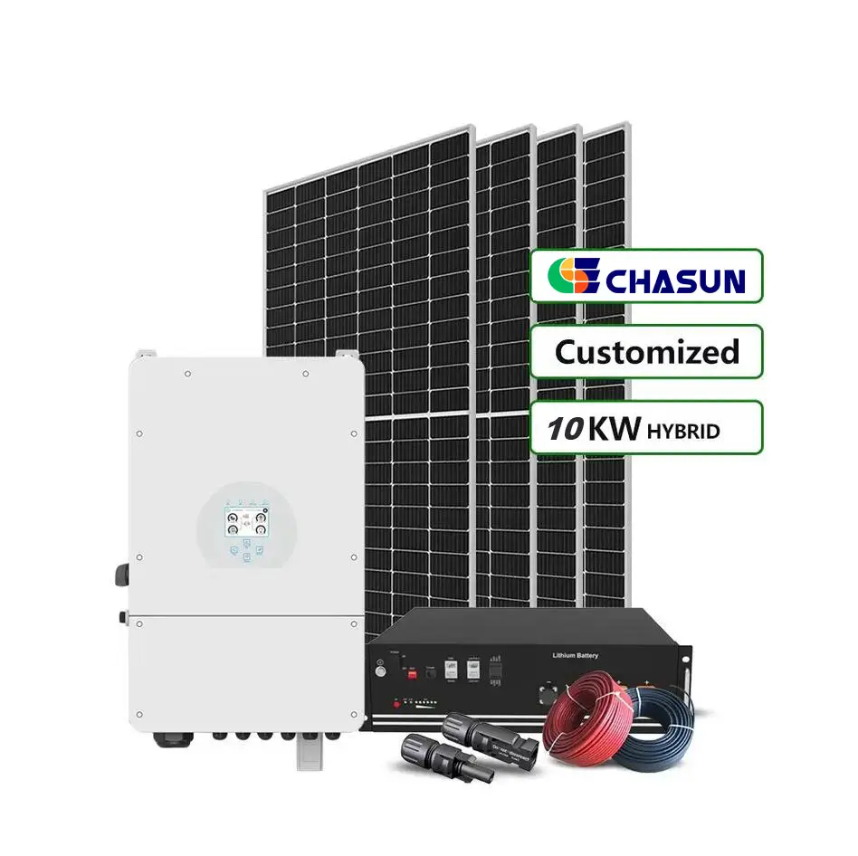 Sistema di pannelli fotovoltaici 10KW Kit Smart PV prodotti a energia solare pannelli solari batteria Inverter Kit solare ibrido elettrodomestico