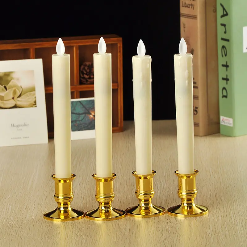LZ011 candele a LED bianche di forma lunga di ottima qualità candele alte senza fiamma