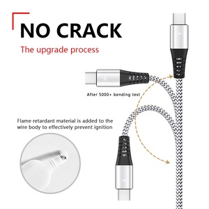 Toptan yeni tasarım mikro gümüş kırmızı siyah 1.2m uzunluk veri kablosu Typ C ucuz veri kablosu - Product Image 4