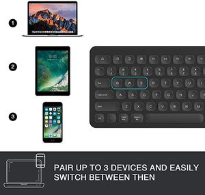 Slim Multi Device Bt Wireless <strong>Keyboard</strong> Compatible <strong>with</strong> Computer Laptop PC <strong>Notebook</strong> for Mac IOS Wireless <strong>Keyboard</strong> - Product Image 6