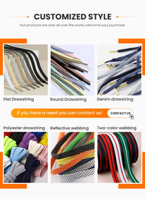 Cordón redondo de poliéster 100% para Sudadera con capucha y pantalones Cuerda de cuerda con puntas de plástico para prendas - Product Image 6