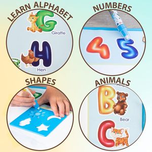 Thảm vẽ nước giáo dục sớm 100x70cm, đồ chơi và trò chơi vẽ nước, thảm vẽ nước tái sử dụng, thảm vẽ màu tự làm cho trẻ em - Product Image 4