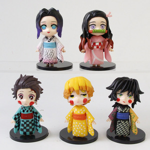 Demon Slayer kimetsu no Yaiba nhân vật hành động Bộ 5 nhân vật Kimono 10cm dễ thương mô hình búp bê tanjiro zenitsu nezuko mô hình anime - Product Image 4