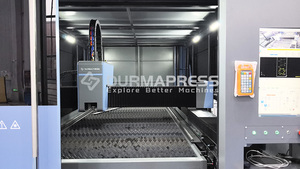 DURMAPRESS автоматическая загрузка и разгрузка 3 кВт обмен полностью закрытая двойная платформа Лазерная резка машина - Product Image 2