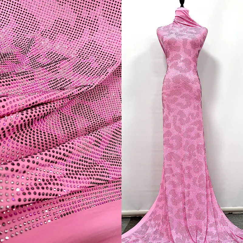 FB001 новый дизайн градиентная ткань со стразами на заказ Высококачественная Хрустальная кружевная ткань для платья