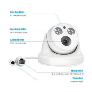 2025 באיכות גבוהה 5mp poe h.265 כיפה cctv מצלמת אבטחה מקורה עם פונקציה זיהוי תנועה