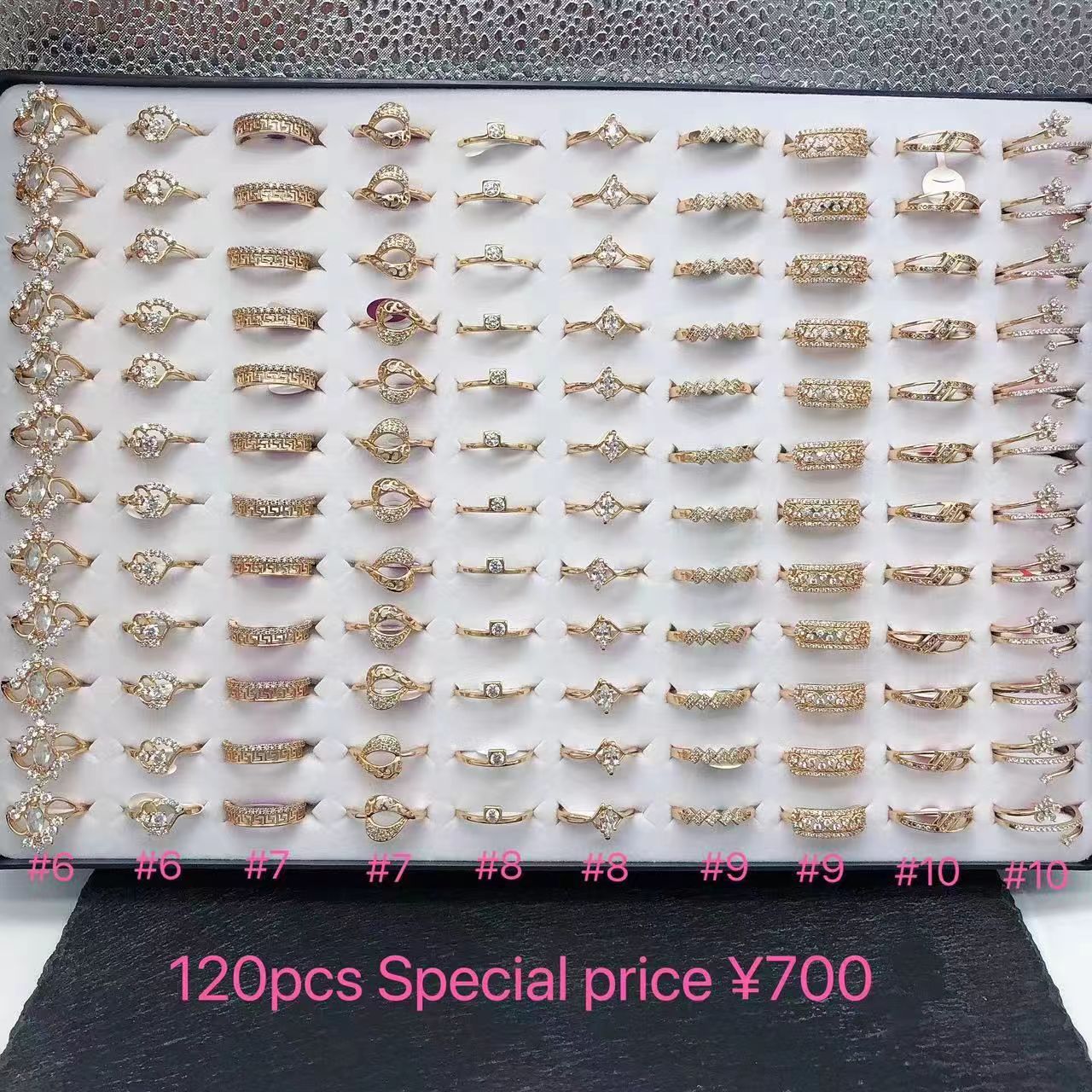 5#18K plated mix size ring 700