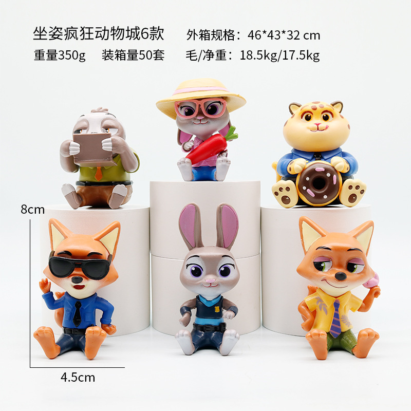 Set de 6 piezas Zootopia "Sentado Locamente"
