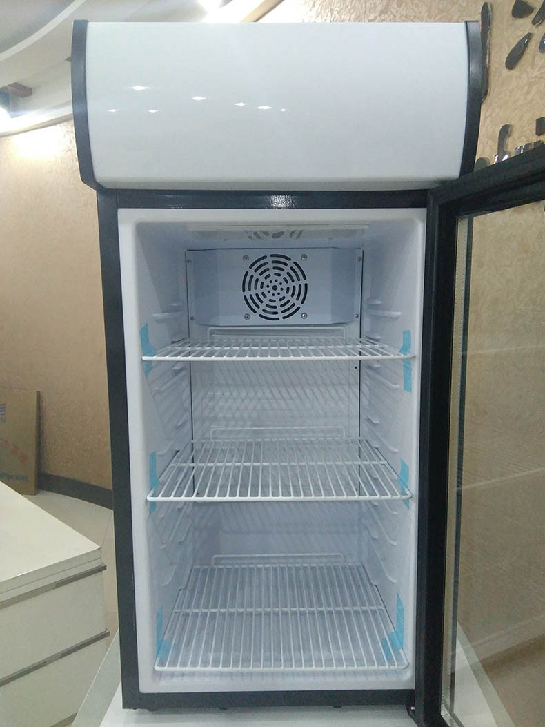 80L color injected beverage can refrigerated showcase countertop display fridge