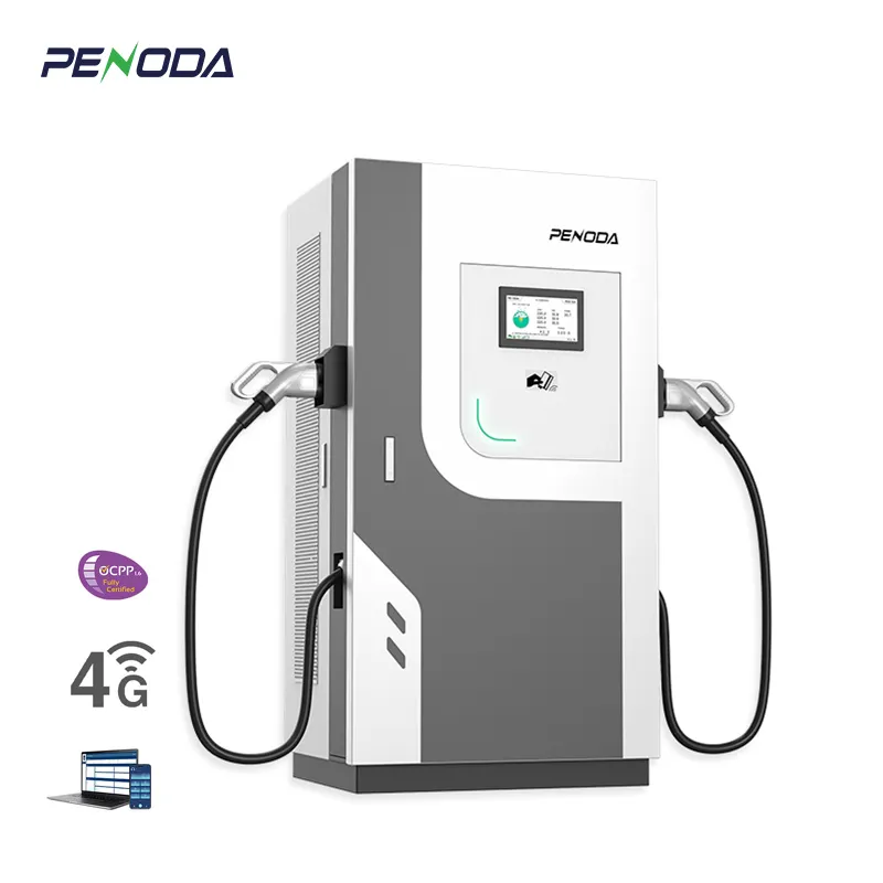 PENODA 60Kw डीसी दोहरी कनेक्टर मल्टीमीडिया ईवी चार्जर बवासीर 150A 380V फास्ट ईवी डीसी चार्ज स्टेशनों