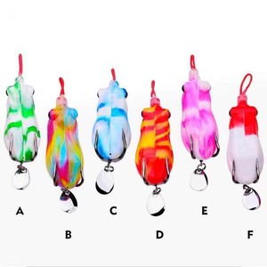 Byloo נמוך מחיר יחיד וו צפרדע פתיונות topwater דיג lucana צפרדע פיתוי דיג רך פלסטיק הולו גוף topwater צפרדעים פתיונות