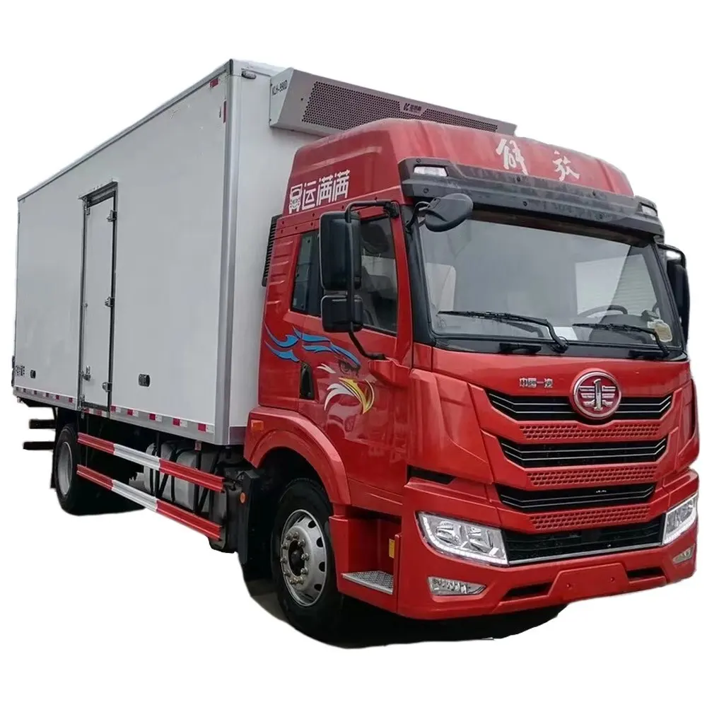 Euro 2 Euro 3 Euro 5 FAW 4x2 210hp carne pendurado corpo do caminhão refrigerado