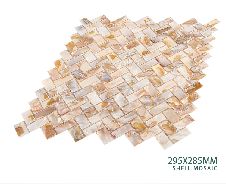 Herringbone natural Oil color of pearl shell mosaic tile for kitchen backsplash shower bathroom wall