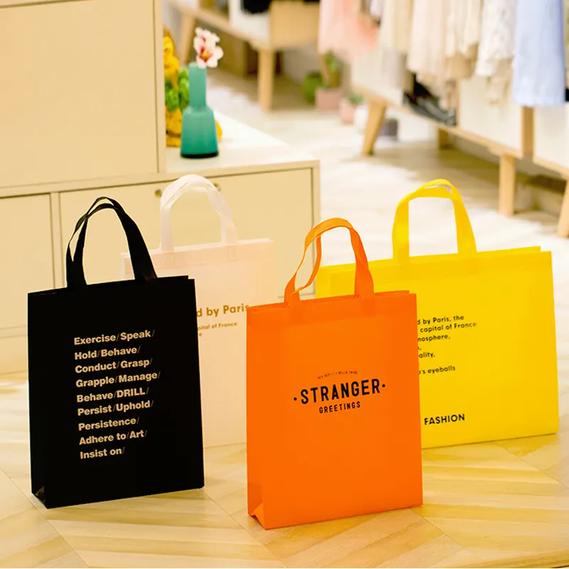 Bolsa reciclable para compras de ropa, embalaje de logotipo personalizado, bolsas no tejidas