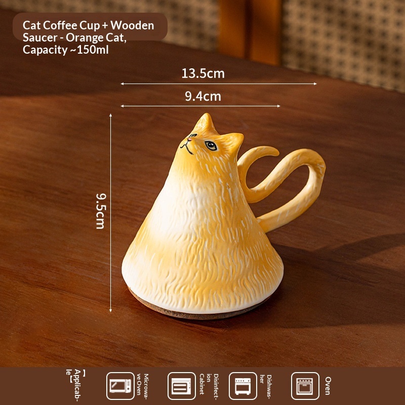 Taza de gato marrón-naranja