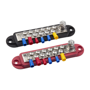 12V DC מסוף בלוק חלוקת חשמל אדום/שחור פס 12 נקודות ציוד מסוף