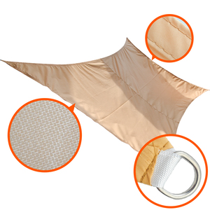 Fácil de usar anti UV 180g/m2 toldos de lona triangulares beige para piscinas - Product Image 1