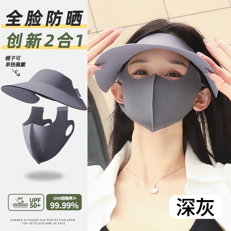Gorro y mascarilla desmontables (gris oscuro)