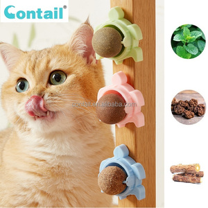 New Arrival Self-Adhesive Edible <strong>Catnip</strong> Toys Pet Cat <strong>Catnip</strong> Ball Wall Mount 360 Degree Rotatable Cat Mint Ball - Product Image 2