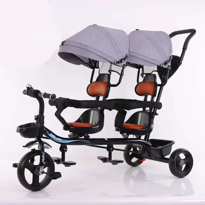 4 in 1 ride 3 wheel baby trike,2021 vendita diretta in fabbrica passeggino triciclo, triciclo con struttura in metallo per bambini con prezzo economico