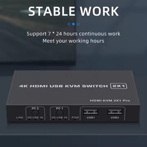 Justlink 4K <strong>HDMI</strong> USB <strong>KVM</strong> <strong>Switch</strong> 2 in 1 Out <strong>HDMI</strong> Switcher USB 2x1 Splitter Box Video Converters Sharing Printer Keyboard