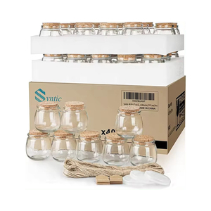 Puding yoğurt kavanoz geniş taban cam kavanoz 100ml 200ml 300ml ile mantar şekilli kapak ev yapımı gıda için - Product Image 1