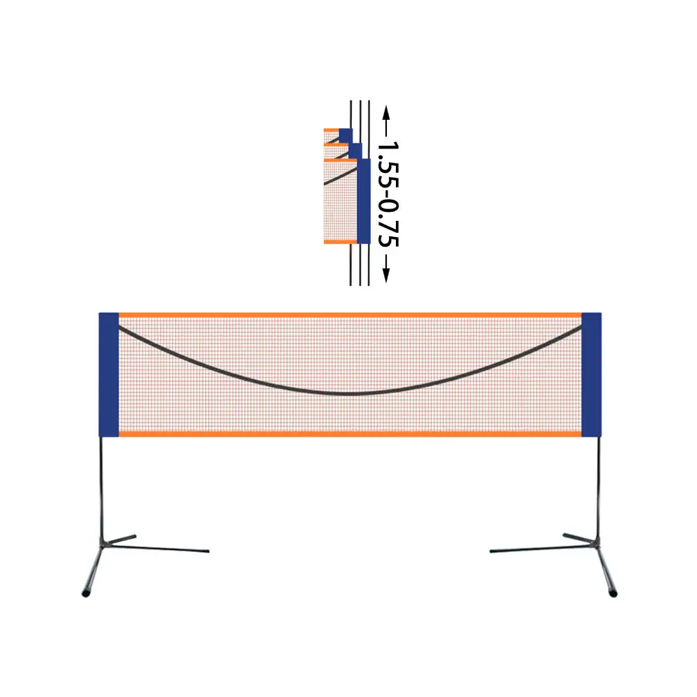 แบบพกพาแบดมินตันเทนนิส Pickleball ตาข่ายเสาสแตนเลสชุดปรับความสูงไนลอนสุทธิพร้อมกระเป๋าถือวอลเลย์บอล