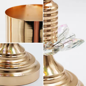 Modern demir altın saksı standları küçük düğün çiçek taban merkezi parça - Product Image 4