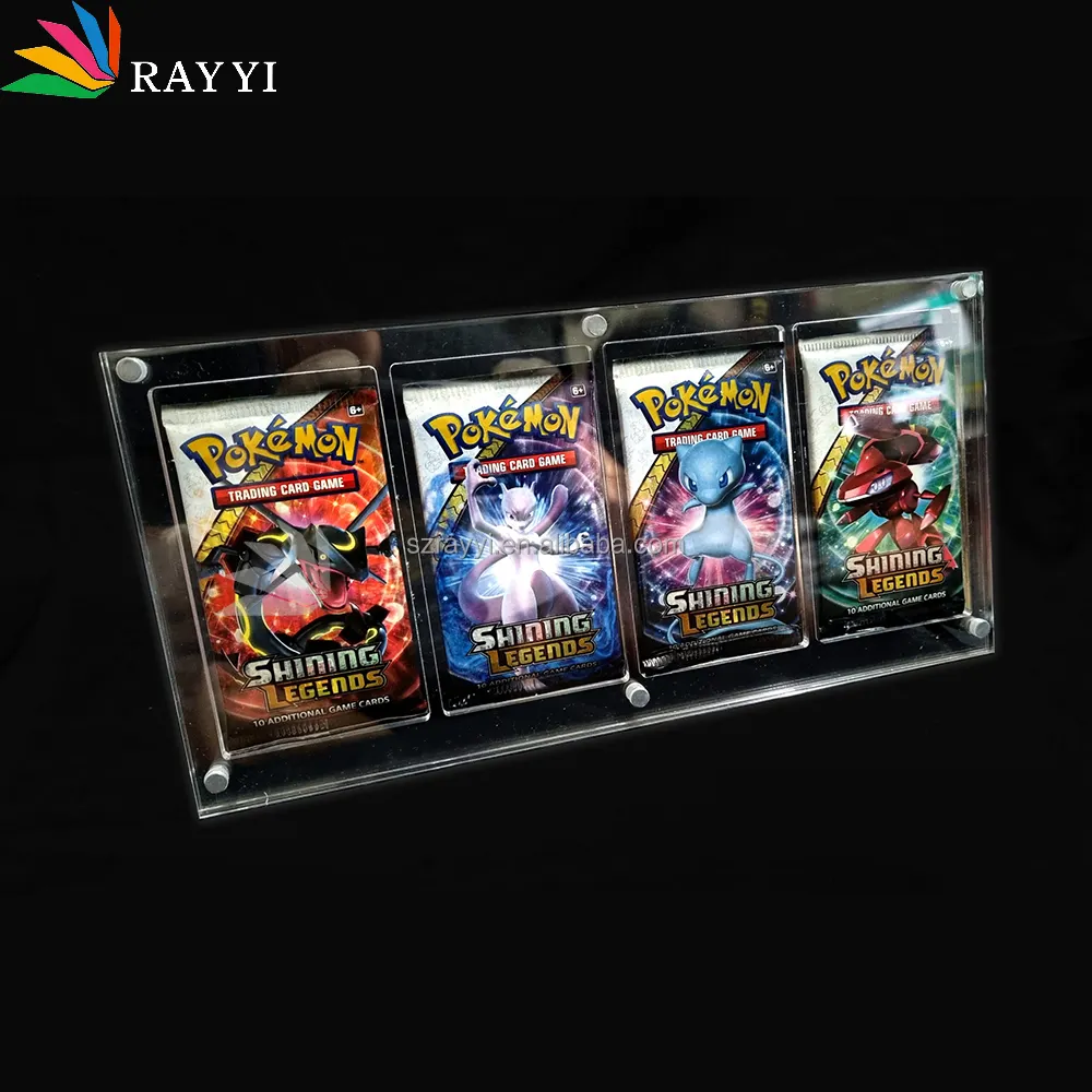 RAY YI Etui acrylique personnalisé pour yugioh pokemon Booster pack case TCG Trading Card Case Protector stand holder