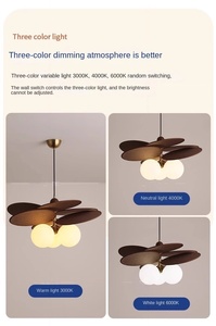 Moderne amerikanische Retro Decken ventilator leuchte mit 5 LED-Leuchten Optionaler wasserdichter AC/DC-Fernbedienung motor für Wohnzimmer