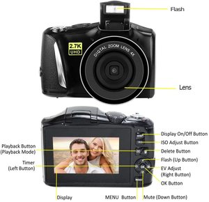 Dijital kamera tam HD 2.7K vlog kamera 48MP YouTube yeni başlayanlar için kamera fotoğraf - Product Image 6