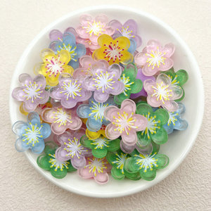 <strong>23mm</strong> Resin Multi Color Cherry Blossoms Sakura Flower Flat Back Baby Daisy Flower <strong>Cabochons</strong> Resin Daisy Glitter Flower for Diy - Product Image 5